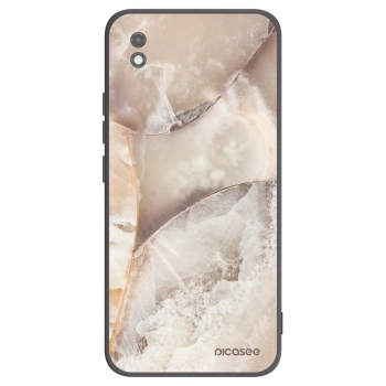 Picasee silikonowe czarne etui na Xiaomi Redmi 9AT - Cream marble