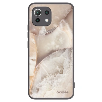 Picasee silikonowe czarne etui na Xiaomi Mi 11 Lite - Cream marble