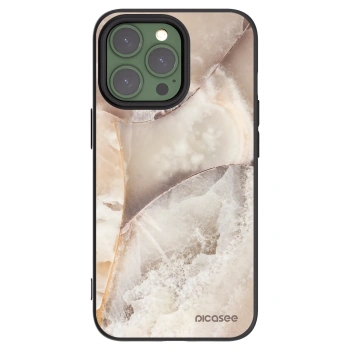 Picasee silikonowe czarne etui na Apple iPhone 13 Pro - Cream marble