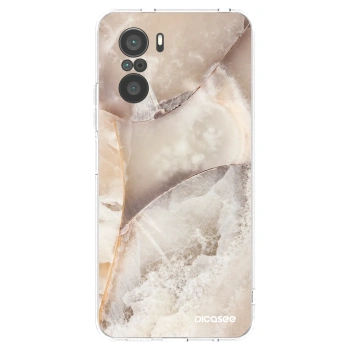Picasee silikonowe przeźroczyste etui na Xiaomi Poco F3 - Cream marble