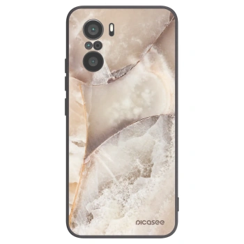 Picasee silikonowe czarne etui na Xiaomi Poco F3 - Cream marble