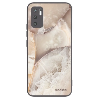 Picasee silikonowe czarne etui na Xiaomi Redmi Note 10 5G - Cream marble
