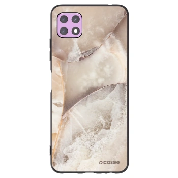 Picasee silikonowe czarne etui na Samsung Galaxy A22 A226B 5G - Cream marble