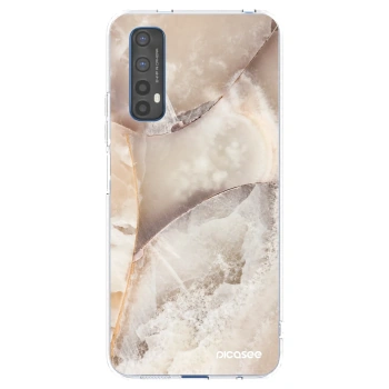 Picasee silikonowe przeźroczyste etui na Realme 7 - Cream marble