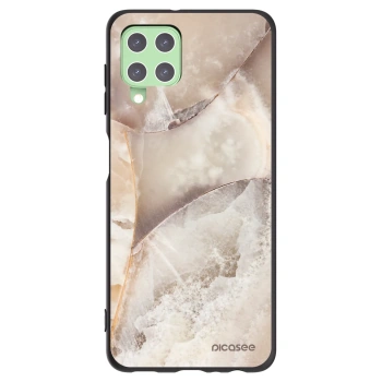 Picasee silikonowe czarne etui na Samsung Galaxy A22 A225F 4G - Cream marble