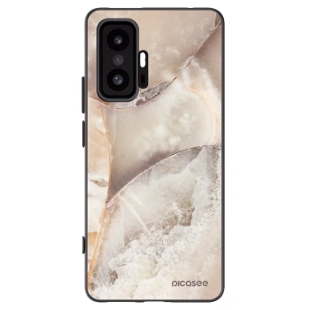 Picasee silikonowe czarne etui na Xiaomi 11T - Cream marble