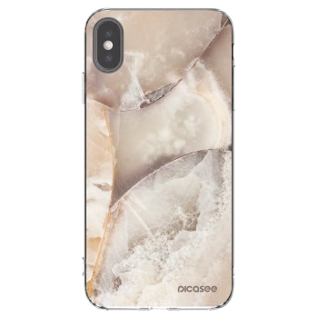 Picasee silikonowe przeźroczyste etui na Apple iPhone XS Max - Cream marble