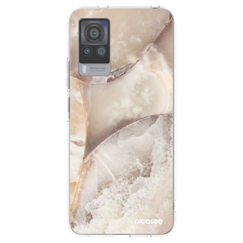 Picasee silikonowe przeźroczyste etui na Vivo X60 Pro 5G - Cream marble