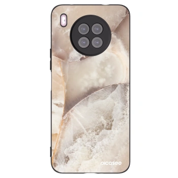 Picasee silikonowe czarne etui na Huawei Nova 8i - Cream marble