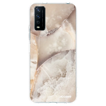 Picasee silikonowe przeźroczyste etui na Vivo Y11s - Cream marble
