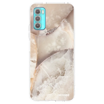 Picasee silikonowe przeźroczyste etui na Motorola Moto G60 - Cream marble