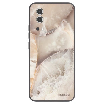 Picasee silikonowe czarne etui na Vivo Y72 5G - Cream marble