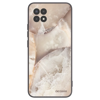 Picasee silikonowe czarne etui na Realme 8i - Cream marble