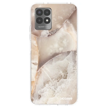 Picasee silikonowe przeźroczyste etui na Realme 8i - Cream marble