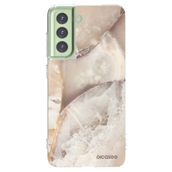 Picasee silikonowe przeźroczyste etui na Samsung Galaxy S21 FE 5G - Cream marble
