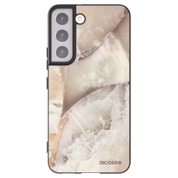 Picasee silikonowe czarne etui na Samsung Galaxy S22 5G - Cream marble