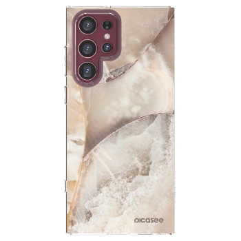 Picasee silikonowe przeźroczyste etui na Samsung Galaxy S22 Ultra 5G - Cream marble