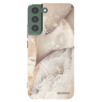 Picasee silikonowe przeźroczyste etui na Samsung Galaxy S22+ 5G - Cream marble