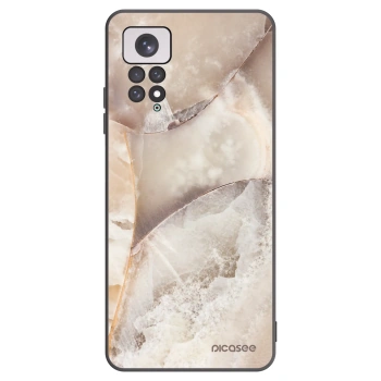 Picasee silikonowe czarne etui na Xiaomi Redmi Note 11 - Cream marble