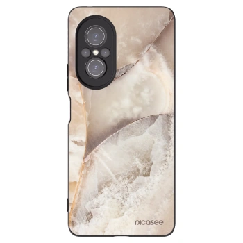 Picasee silikonowe czarne etui na Huawei Nova 9 SE - Cream marble