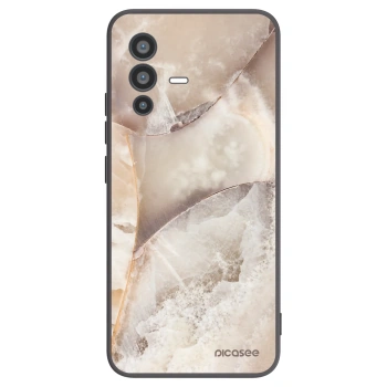 Picasee silikonowe czarne etui na Vivo V23 5G - Cream marble