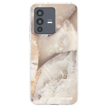 Picasee silikonowe przeźroczyste etui na Vivo V23 5G - Cream marble