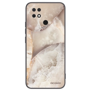 Picasee silikonowe czarne etui na Xiaomi Redmi 10C - Cream marble