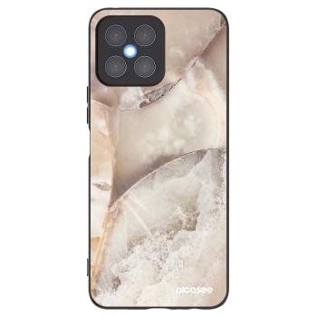 Picasee silikonowe czarne etui na Honor X8 4G - Cream marble