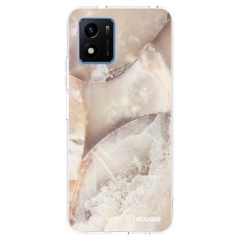 Picasee silikonowe przeźroczyste etui na Vivo Y01 - Cream marble