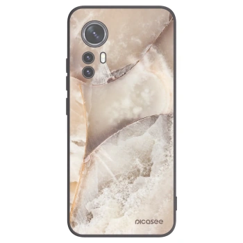 Picasee silikonowe czarne etui na Xiaomi 12X - Cream marble