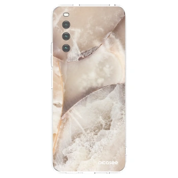 Picasee silikonowe przeźroczyste etui na Sony Xperia 10 IV 5G - Cream marble