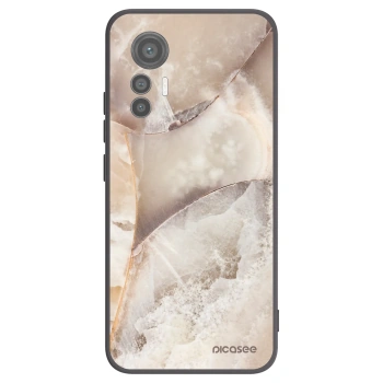 Picasee silikonowe czarne etui na Xiaomi 12 Lite - Cream marble