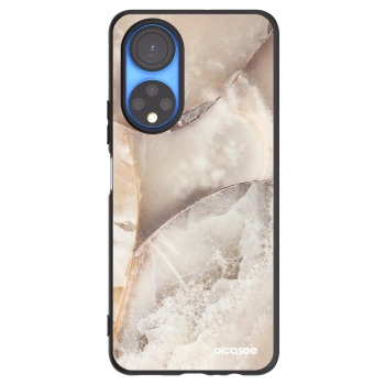 Picasee silikonowe czarne etui na Honor X7 - Cream marble