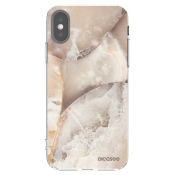Picasee silikonowe przeźroczyste etui na Apple iPhone X/XS - Cream marble