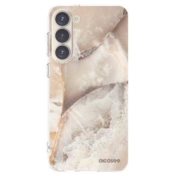 Picasee silikonowe przeźroczyste etui na Samsung Galaxy S23+ 5G - Cream marble
