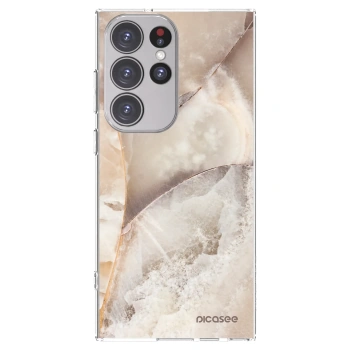 Picasee silikonowe przeźroczyste etui na Samsung Galaxy S23 Ultra 5G - Cream marble