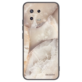Picasee silikonowe czarne etui na Xiaomi 13 Pro - Cream marble