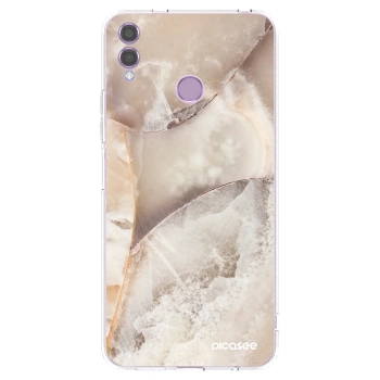 Picasee silikonowe przeźroczyste etui na Honor 8X - Cream marble