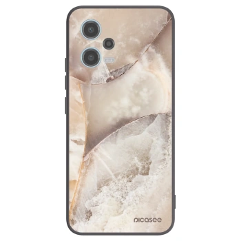 Picasee silikonowe czarne etui na Xiaomi Redmi Note 12 5G - Cream marble