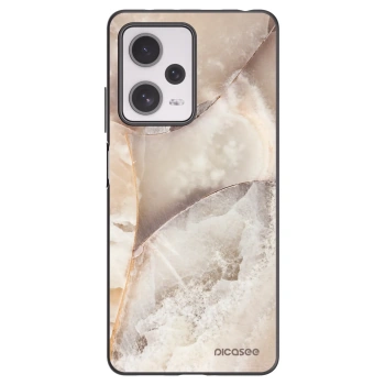 Picasee silikonowe czarne etui na Xiaomi Redmi Note 12 Pro+ 5G - Cream marble