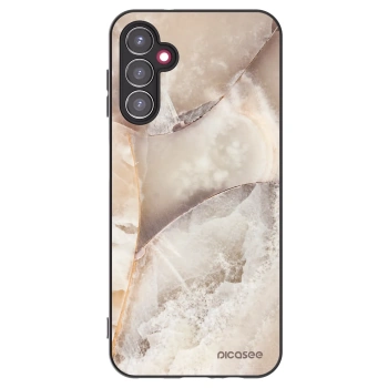 Picasee silikonowe czarne etui na Samsung Galaxy A14 5G A146P - Cream marble