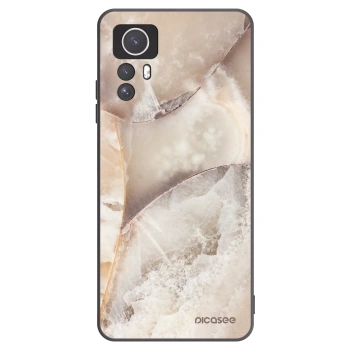 Picasee silikonowe czarne etui na Xiaomi Redmi Note 12S - Cream marble