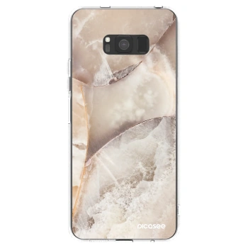 Picasee silikonowe przeźroczyste etui na Samsung Galaxy S8 G950F - Cream marble