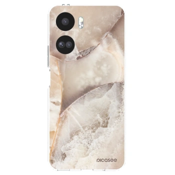 Picasee silikonowe przeźroczyste etui na Honor 90 Lite 5G - Cream marble