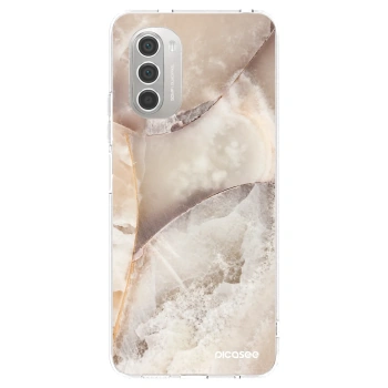 Picasee silikonowe przeźroczyste etui na Motorola Moto G51 - Cream marble