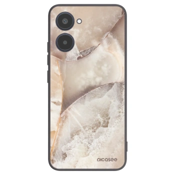 Picasee silikonowe czarne etui na Realme 10 4G - Cream marble