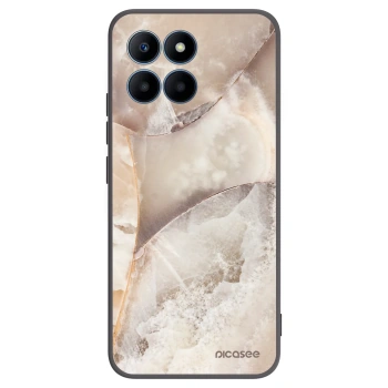 Picasee silikonowe czarne etui na Honor 70 Lite - Cream marble