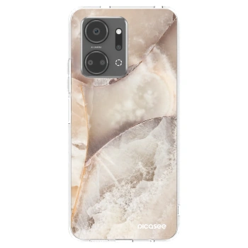Picasee silikonowe przeźroczyste etui na Honor X7a - Cream marble