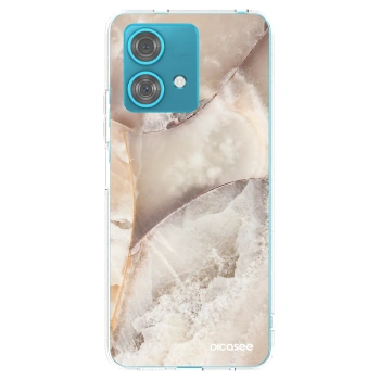 Picasee silikonowe przeźroczyste etui na Motorola Edge 40 Neo - Cream marble