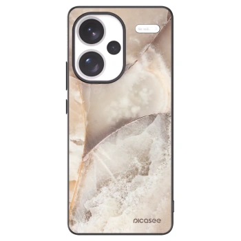 Picasee silikonowe czarne etui na Xiaomi Redmi Note 13 Pro+ 5G - Cream marble